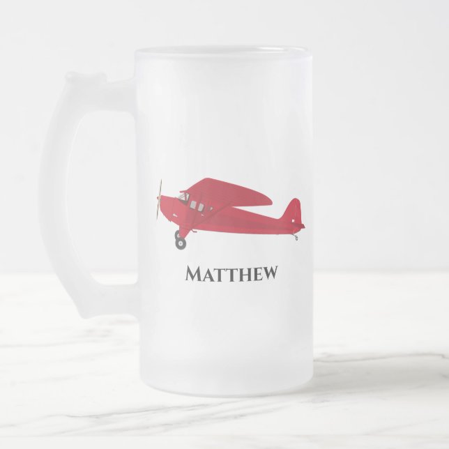 Mattierte Tasse aus Vintagem Rotem Flugzeug (Links)