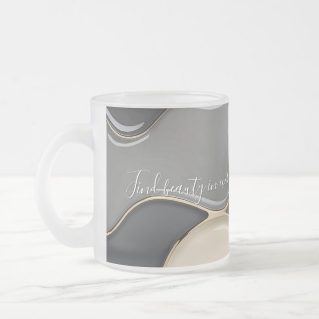 Mattierte Tasse in stilvoller Grafik (Links)