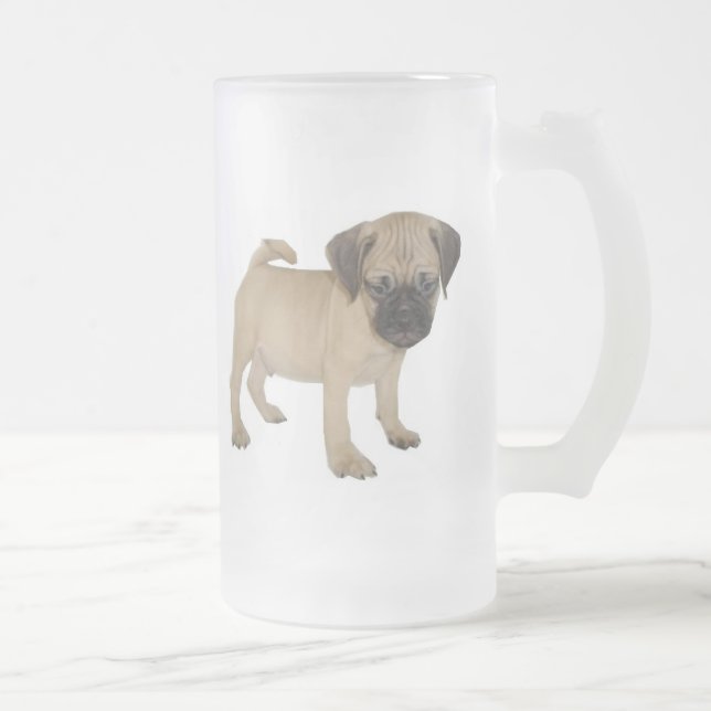Mattierte Tasse mit Baby Puggle (Rechts)