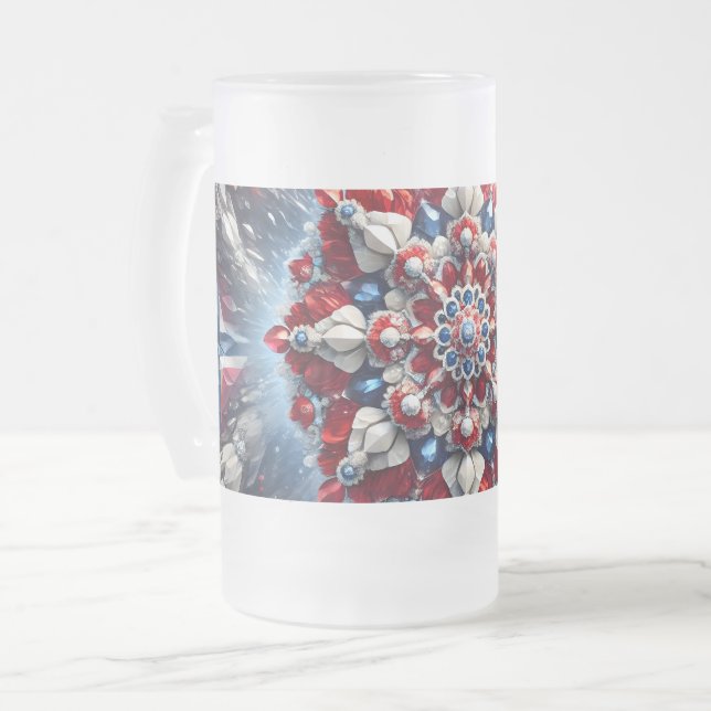 Mattierte Tasse mit norwegischer Farbgestaltung (Vorderseite Links)