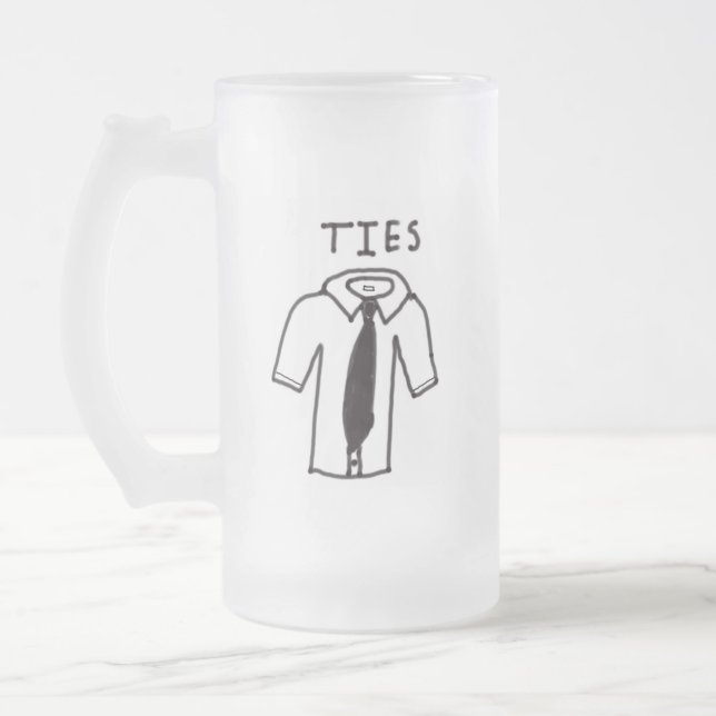 Mattierte Tasse mit/Schwarz/Weiß-Shirt mit/Krawatt (Links)