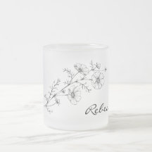 Mattierte Tasse Name Floral personalisieren