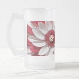 Mattierte Tasse Red White Floral AI Art Design