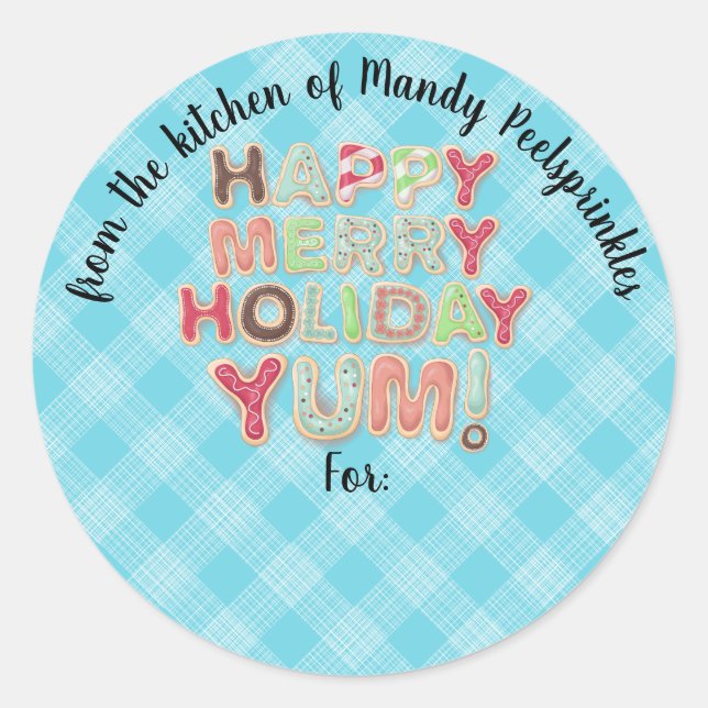 Mattierte Weihnachtskekse aus der Küche Runder Aufkleber (Vorderseite)