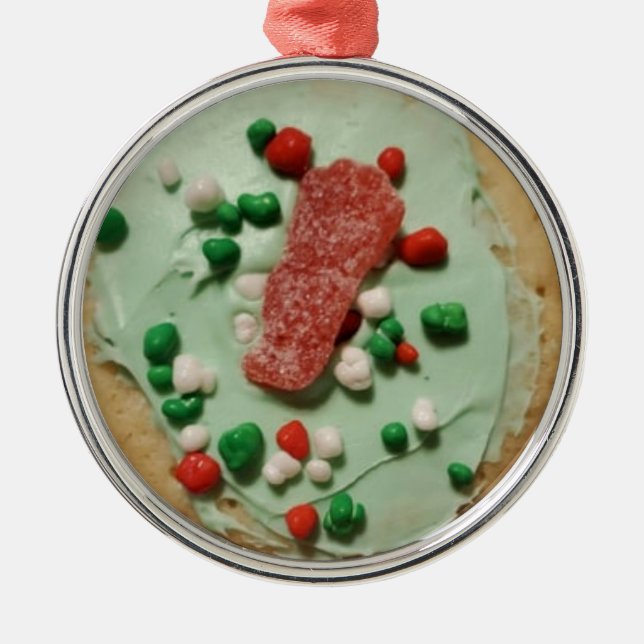 Mattierte Weihnachtszucker Bonbon Gummie Ornament Aus Metall (Vorne)