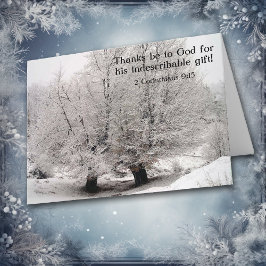 Mattierte Winterbäume Christliche Weihnachtskarte Feiertagskarte