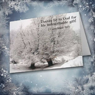 Mattierte Winterbäume Christliche Weihnachtskarte Feiertagskarte