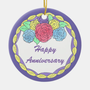 Mattierter Blumenkuchen Hochzeitstag Party Keramikornament
