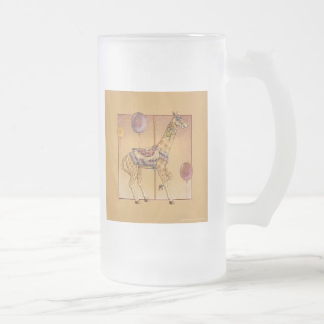 Mattierter Cup - Karussell Giraffe Mattglas Bierglas (Rechts)