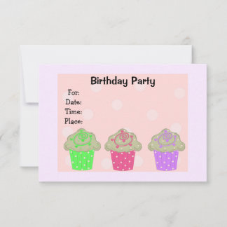 Mattierter Cupcake Geburtstagsparty Einladung