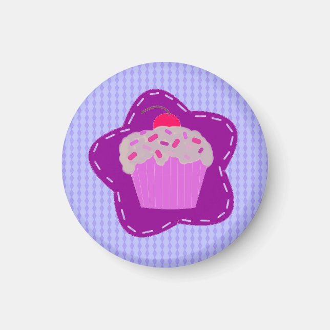 Mattierter Cupcake Magnet (Vorne)