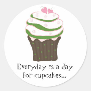 Mattierter Cupcake mit Niedlichem Sprichwort Runder Aufkleber