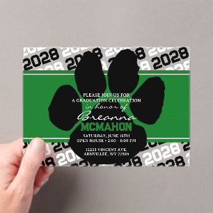 Mattierter Pawprint für grünen und schwarzen Absch Acryleinladungen