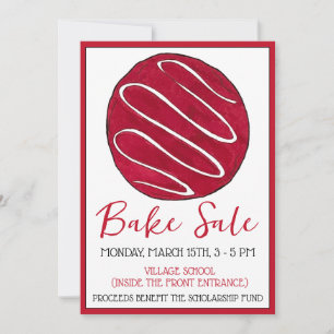 Mattierter Red Velvet Cookie Swap Bake Sale Einladung