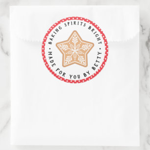 Mattierter Snowflake-Cookie   Backbriefe hell Runder Aufkleber