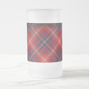 Mattierter Stein - roter Lichtie Tartan - Mattglas Bierglas