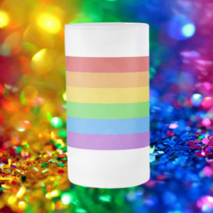 Mattierter Stolz: Regenbogenflagge Mattglas Bierglas
