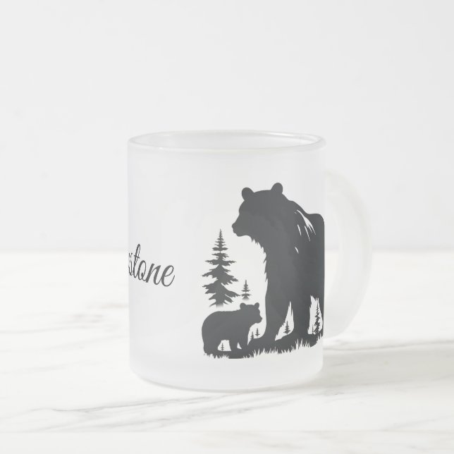 Mattierter Tasse-Yellowstone-Bär Mattglastasse (VorderseiteRechts)