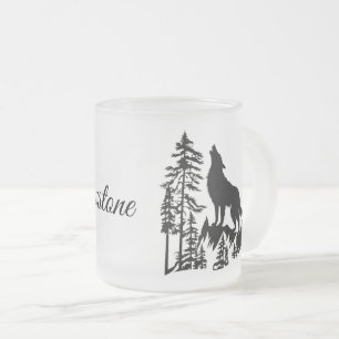 Mattierter Tasse-Yellowstone Wolf Mattglastasse