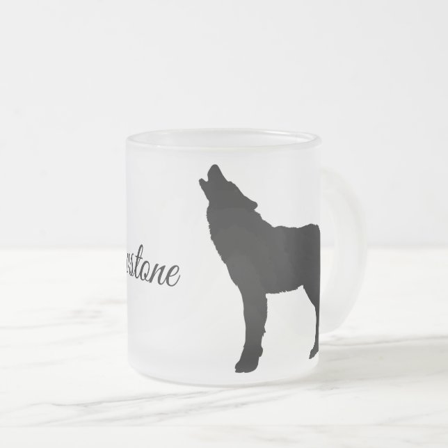 Mattierter Tasse-Yellowstone Wolf Mattglastasse (VorderseiteRechts)
