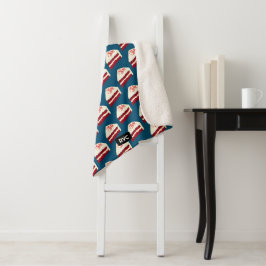Mattierter Tortenstreifen mit roten Veloursesseln  Sherpadecke