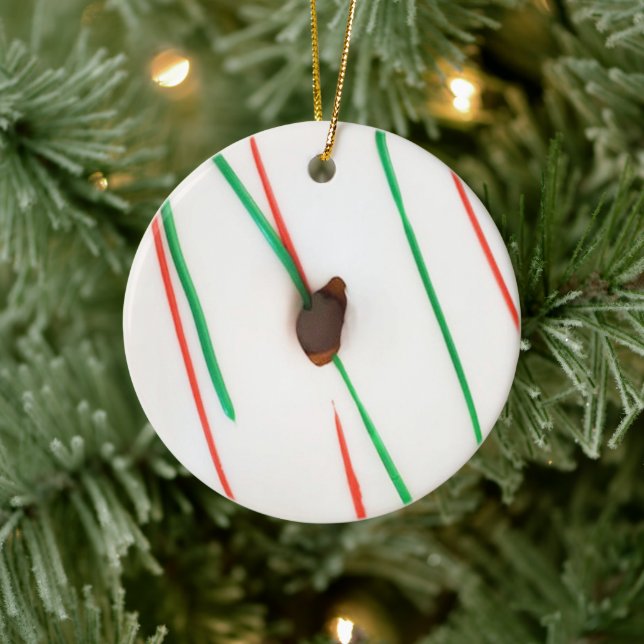 Mattierter WeihnachtsDonut Keramik Ornament (Baum)