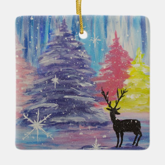 Mattierter Winter Keramikornament (Vorderseite)