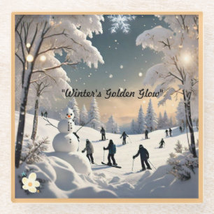 "Mattierter Wintermorgen" Glasuntersetzer