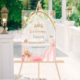 Mattiertes Acrylic Quinceanera Begrüßungszeichen | Acrylschild