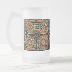 Mattiertes Aqua "Aztec Dream" 473ml Tasse aus Glas