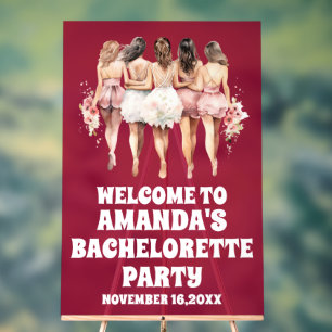 Mattiertes Bachelorette-Begrüßungszeichen Acrylschild