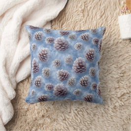Mattiertes Blaues Pinecones Muster Kissen