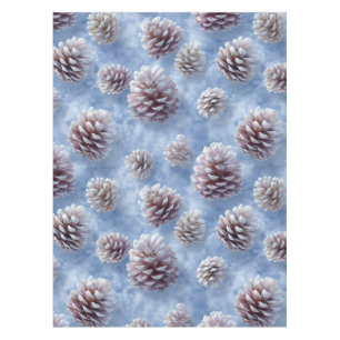 Mattiertes Blaues Pinecones Muster Kissen Tischdecke