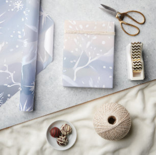 Mattiertes Fenster   Schöne Winterlandschaft mit S Geschenkpapier