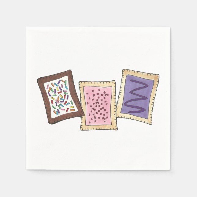 Mattiertes Frühstück Toaster Pastry Junk Food Fein Serviette (Vorderseite)