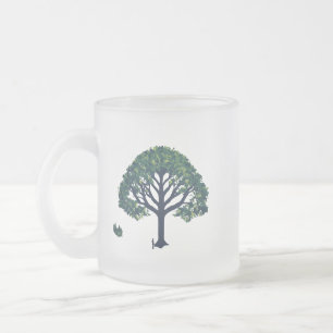 Mattiertes Glas Tasse 10 oz - Baum des Lebensdesig