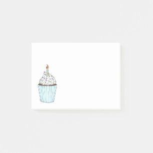 Mattiertes Glück Geburtstag Cupcake Cake Candle Bd Post-it Klebezettel