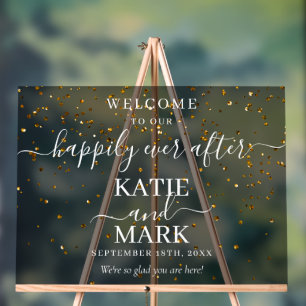 Mattiertes Glück je nach Hochzeit des Glitzer Acrylschild