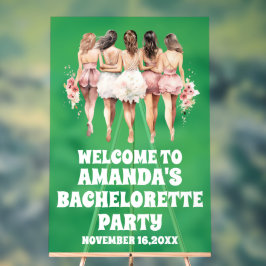 Mattiertes Grüne Akryllische Bachelorette Begrüßun Acrylschild