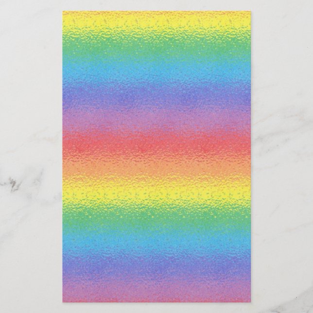 Mattiertes Regenbogen-Briefpapier Briefpapier (Vorderseite)