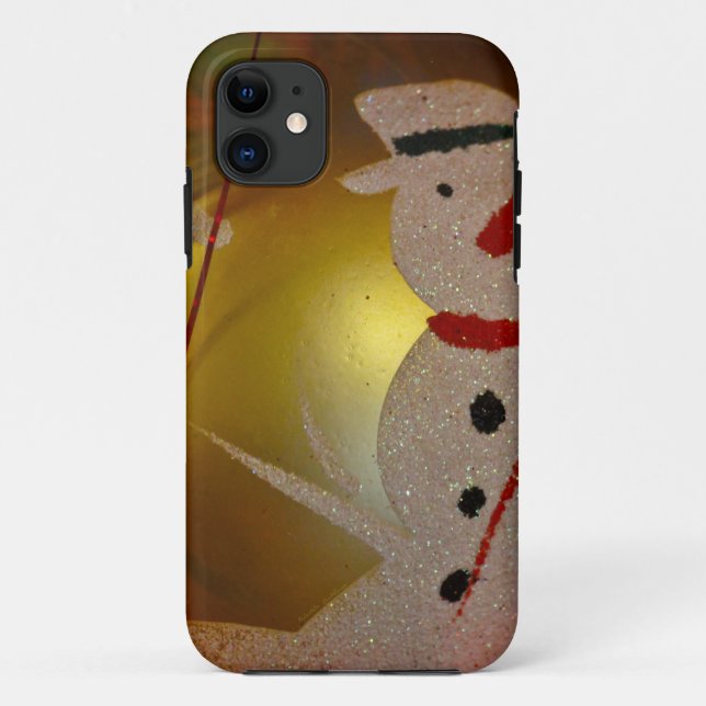 Mattiertes Schneemann-Ornament Case-Mate iPhone Hülle (Rückseite)