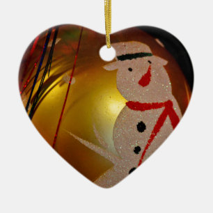 Mattiertes Schneemann-Ornament Keramikornament