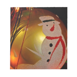 Mattiertes Schneemann-Ornament Notizblock