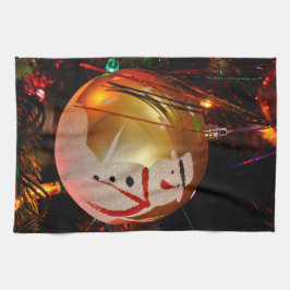 Mattiertes Schneemann Weihnachtsgeschmuck Geschirrtuch