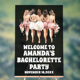 Mattiertes Schwarz-Akrylbachelorett Begrüßungszeic Acrylschild