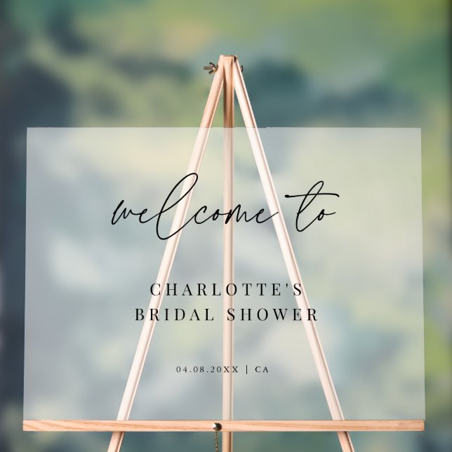 Mattiertes Script Wedding Brautparty Willkommen Acrylschild (Neutral)