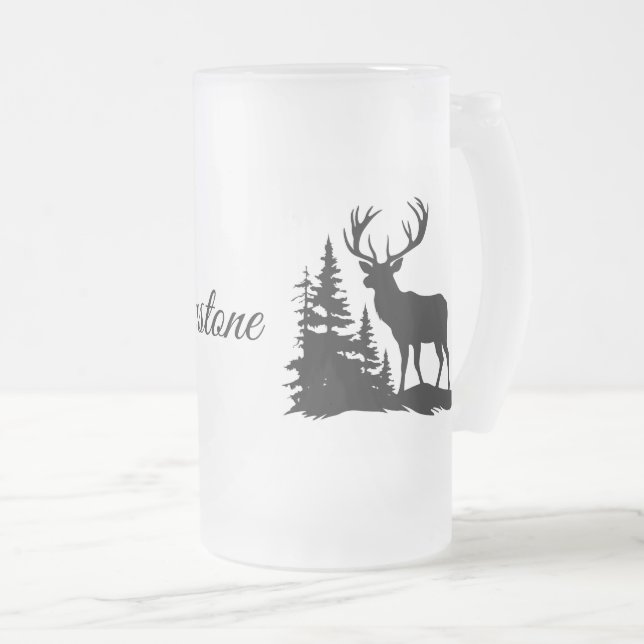 Mattiertes Tasse-Yellowstone-Hirsch Mattglas Bierglas (VorderseiteRechts)