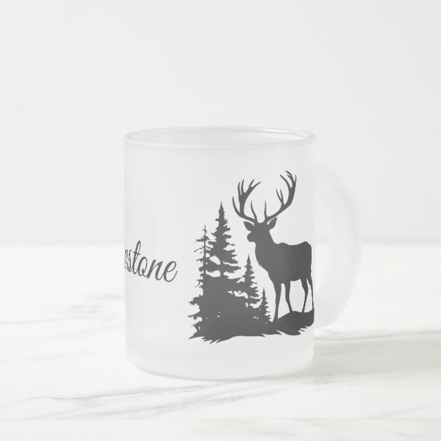 Mattiertes Tasse-Yellowstone-Hirsch Mattglastasse (VorderseiteRechts)