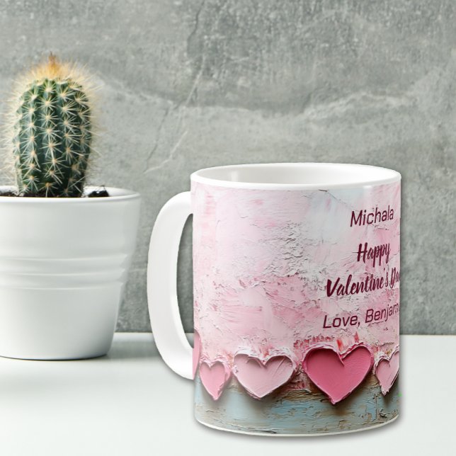 Mattiertes Valentinherz Kaffeetasse (Von Creator hochgeladen)