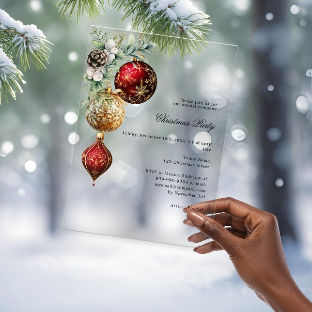 Mattiertes Weihnachts-Party Acryleinladungen (Von Creator hochgeladen)